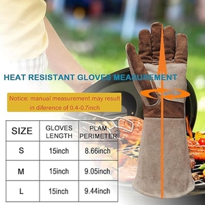 Gants de soudure en cuir de vachette haute performance, résistants à la chaleur et aux étincelles, gants de pompier robustes, logo personnalisé - Product Image 3