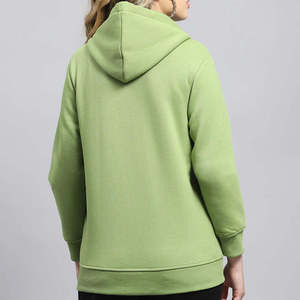 Sudadera con capucha y cremallera para mujer, de color liso, manga larga, de algodón tejido transpirable, estilo otoñal, corte regular - Product Image 3