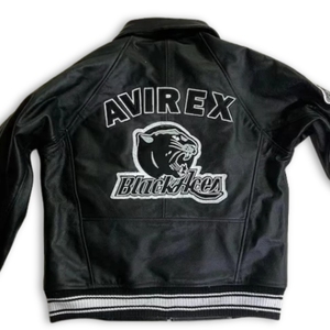 Blouson Bomber Universitaire Oversize en Cuir d'Agneau Style Vintage Y2K « Black Aces » Tuskegee Airmen – Collection Luxe Streetwear - Product Image 3