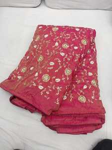 Tela de tejido puro premium con bordado de cuentas pesadas, 190 GSM, 44 pulgadas de ancho, material de diseñador de lujo para ropa de novia. - Product Image 6