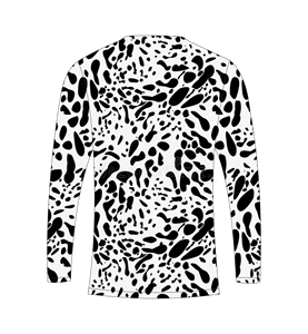 mens custom sublimation black and white mixed <b>animal</b> print long sleeve t shirt hunting fishing athletic sports training shirt - Product Image 3