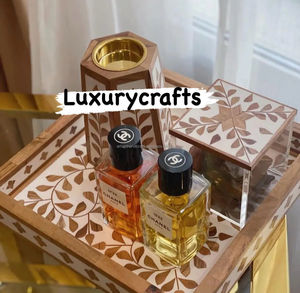 Bandeja con incrustaciones de madera artesanal de lujo de calidad superior con quemador de incienso de perla madre caja de almacenamiento aroma de pino Jengibre a un precio económico - Product Image 3