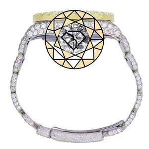 Lab Diamond <b>Watch</b> White Gold Plated <b>Case</b> Stainless Steel Band Elegant Quartz Movement Luxury Iced Crystal Dial Analog Display - Product Image 4