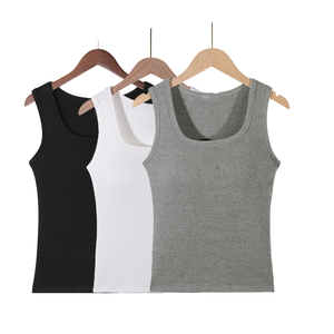 Premium Rib <b>Knit</b> Sleeveless <b>Tank</b> <b>Top</b> Breathable Soft Stretch Everyday Comfort Layering Essential Apparel <b>Women</b> Oem Custom 100% - Product Image 1