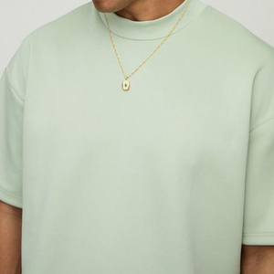 Camiseta Verde Oversize de Cuello Redondo y Manga Corta para Hombre, Estilo Deportivo con Logotipo Frontal, 100% Algodón, Corte Holgado, Color Sólido - Product Image 6
