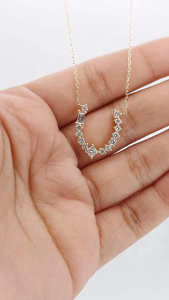 สร้อยคอจี้เพชรคิวบิกเซอร์โคเนียชุบทอง 18K สำหรับผู้หญิง น้ำหนัก 0.53 กะรัต ทรงกลมเจียระไนแบบบริลเลียนท์ ตัวเรือนแบบเบเซลเซ็ตติ้ง เครื่องประดับงานแต่งงานสุดคลาสสิก - Product Image 5