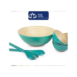 [AVAILABLE] <b>BLUE</b> LOTUS FARM Polished Classic <b>Rolled</b> Bamboo Bowl-Eco-Friendly for Daily Kitchen Dining Food Presentation Vietnam - Product Image 1