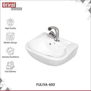 Globally Bulk Supply Good Quality Super Stylish White Ceramic Sanitary Ware Wall Hung Hand Wash <b>Basin</b> Sink from Indian Supplier - Product Image 3