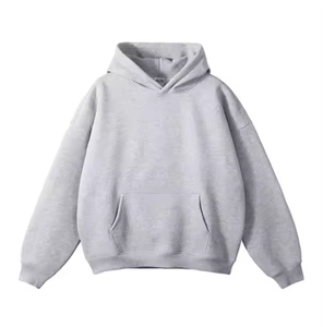 Sudadera con Capucha Extra Grande para Hombre, Gris, de Algodón, Felpa Francesa, Informal, con Bolsillo, para Otoño - Product Image 2