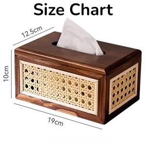 Boîte à mouchoirs moderne en rotin et bois, idéale pour la maison, les tables d'appoint, les salles à manger et la décoration intérieure. Vente en gros depuis l'Inde. - Product Image 3