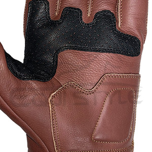 Gants de moto en cuir marron pour hommes, gants de conduite à doigts complets avec paume rembourrée, gants de sécurité pour moto en gros OEM pour l'hiver - Product Image 6