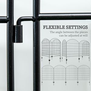 Set di 4 Recinzioni da Giardino in Metallo con Design a Griglia da 2,4m, Facilmente Assemblabili, Barriera Decorativa per Animali e Bordo per Piante - Product Image 5