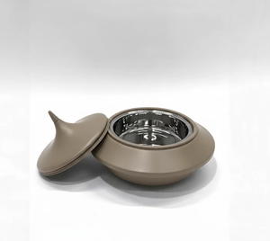Stainless Steel Casserole With Lid Round Design Minimalist Style Insulated Food <b>Warmer</b> <b>Hand</b> Wash Only - Product Image 2