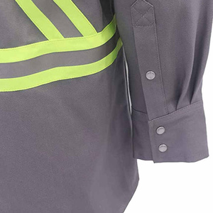 Pantalon de travail haute visibilité pour homme, manches longues, gris, rayures jaunes, haute qualité, certifié Oeko-Tex, résistant à l'abrasion - Product Image 6