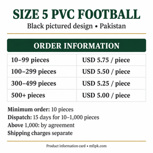 Ballon de football d'entraînement en PVC noir et bleu clair, taille 5, fabriqué au Pakistan, modèle HG-1905 - Product Image 2