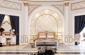 Cama de madera tallada a mano con muebles de dormitorio de lujo, base de cama king size hecha a mano de primera calidad, cabecero de madera maciza de alta calidad. - Product Image 5