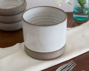 Minimalist Matte Ceramic <b>Utensil</b> <b>Holder</b> Two Tone Finish Strong Base Heat Resistant Durable <b>Kitchen</b> Countertop Storage Solution - Product Image 3