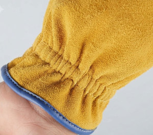 High Performance Cowhide Split Leather Heat Resistance <b>Driver</b> <b>Gloves</b> Elastic Wristlet Breathable Soft 11 oz Thick Industrial - Product Image 6