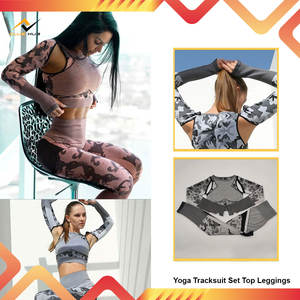 Yoga Tracksuit Set <b>Top</b> Leggings For <b>Women</b> Medium Customised Tracksuit Set of 2pcs Seamless <b>Women</b> Fitness Clothing Tracksuit - Product Image 2