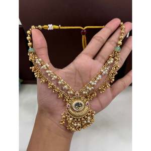Indian Ethnic Rupa Chorski Premium Gold Plated Bridal Necklace & Earring Set - Product Image 2