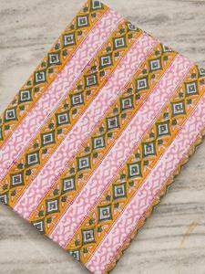 Tissu en coton imprimé au bloc élégant, écologique, réutilisable, à motifs floraux, impression personnalisée, fournisseur de tissus imprimés à la main en gros - Product Image 3