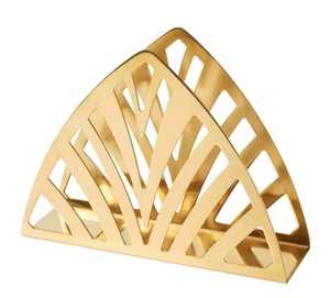 Anillo para Servilletas de Aluminio Cortado con Láser, Forma Rectangular, Ecológico, Duradero, Moderno, para Fiestas, Decoración de Mesa, Dorado - Product Image 3