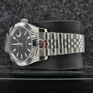 Reloj de Lujo para Hombre, Acero Inoxidable, Mecánico Automático, Analógico, 16 mm, Marcadores Luminosos Negros, Bisel Estriado, Jubilee Business - Product Image 3