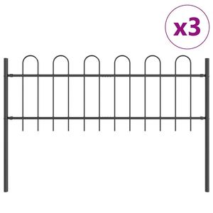 Valla de jardín de acero con recubrimiento en polvo gris de 3 piezas, 16.73 x 1.97 pies, para cercas, enrejados y puertas - Product Image 2