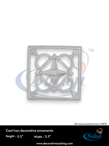 ชิ้นส่วนประตูเหล็กหล่อแบบมีลวดลาย รุ่น Balaji Metals CAST IRON ORNAMENTS-75 ขนาดกว้าง 5.5 นิ้ว สำหรับใช้ในบ้าน สีเทา ผิวเรียบ ขัดเงาได้ง่าย - Product Image 3
