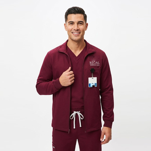 เสื้อคลุมพยาบาลแขนยาวแบบมีซิป สำหรับพยาบาลและแพทย์มืออาชีพ - Product Image 1
