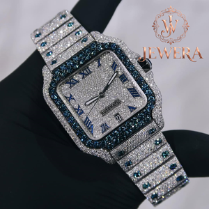 Reloj de Acero Inoxidable Plateado Elegante y de Alta Gama Más Vendido con Incrustaciones de Diamantes Mossinate, un Accesorio Sofisticado - Product Image 1