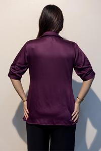 Camisa EURELLA Wine Giza de Algodón Premium y Elegante para Mujer, Compre Directamente del Proveedor a Precio de Fábrica - Product Image 3