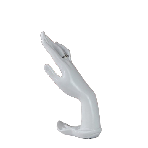 White hand with tray