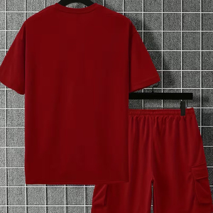 Mens Matching Outfit Manufacturer Cotton Cargo Shorts T Shirt Summer 2 Piece OEM ODM Bulk - Product Image 3
