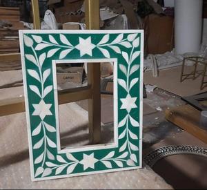 Wholesale Handmade Resin Inlay <b>Picture</b> Frame Geometric Pattern Wooden Photo Frame Bulk Home Decoration Accessories sale - Product Image 1