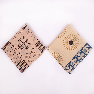 ผ้าพันคอพิมพ์ลายสี่เหลี่ยมผ้าฝ้ายแบบขายส่งสำหรับผู้หญิง ใช้คลุมศีรษะและคอสำหรับเดินทาง ผ้าเช็ดหน้าพิมพ์ลายสไตล์ Bagru - Product Image 3