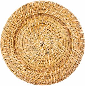 Assiette de présentation rustique en rotin tressé à la main 33 pouces, artisanat vietnamien, décoration DIY pour hôtel, maison, cuisine - Product Image 2