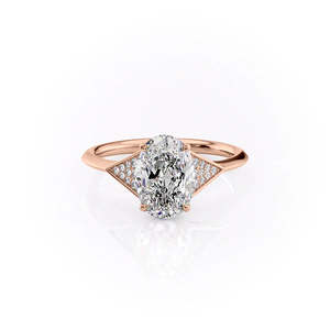 Anillo de Plata Fina con Diamante Moissanita Ovalado Brillante Único, Regalo de Aniversario de Bodas para Mujer - Product Image 1