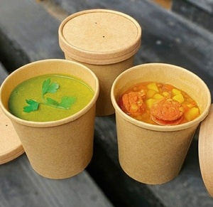 Contenants à soupe à paroi simple de 16 oz, compatibles micro-ondes, pour restaurants, camions de restauration, comptoirs de vente à emporter, boissons chaudes, soupes, pâtes - Product Image 1