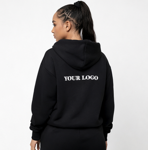 custom logo hoodie women's <b>zip</b> up hoodie heavyweight Casual Style Plain <b>Hooded</b> Jacket For Women 2026 - Product Image 4