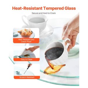 Bandeja Giratoria de Vidrio Templado Transparente de 20 Pulgadas, Base Giratoria de 360 Grados para Mesa de Comedor, Centro de Mesa - Product Image 4