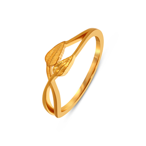 Bague Chic Feuille d'Or – Bague Ouverte de Luxe à Motif Feuille d'Or pour Femme, Légère, Minimaliste, Inspirée des Plantes, Bijoux Fins - Product Image 1