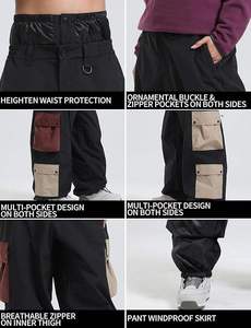Pantalones Anchos de Estilo Patchwork, Unisex, Cintura Alta, Corte Holgado, Casual, Hip Hop, Moda Urbana - Product Image 6