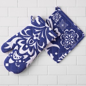 Gants de cuisine et maniques en coton 100% tissé, style moderne, résistants à la chaleur, imperméables, lavables au lave-vaisselle, imprimés numériquement, pour la cuisine - Product Image 3