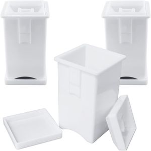 Juego de 3 Dispensadores de Mantequilla de Plástico Blanco con Tapa Integrada, Utensilios de Cocina - Product Image 2