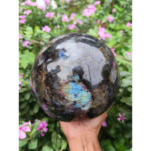 Sphères de pierre naturelle en labradorite chatoyante, faites à la main, pour la méditation, l'artisanat et le Feng Shui, vente en gros - Product Image 1