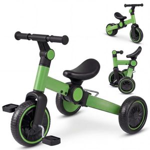 Tricycle pliable 5-en-1 vert pour tout-petits avec guidon réglable, siège ergonomique et pédales amovibles pour enfants - Product Image 1