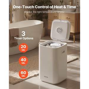 Chauffe-serviettes électrique pour salle de bain, avec minuterie de 24 heures, arrêt automatique, verrouillage enfant, indicateur de température élevée, pour 4 serviettes surdimensionnées - Product Image 6