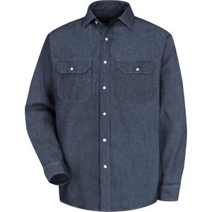 Chemise en jean de luxe pour homme, 100% coton, écologique, infroissable - Product Image 1