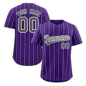 Camiseta de Béisbol Personalizada con Rayas, Logotipo Bordado, Secado Rápido, Sublimada, Deportiva, con Botones - Product Image 6